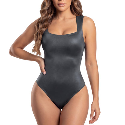 Salome 5006 Diamond Line Square-Neck Thong Bodysuit