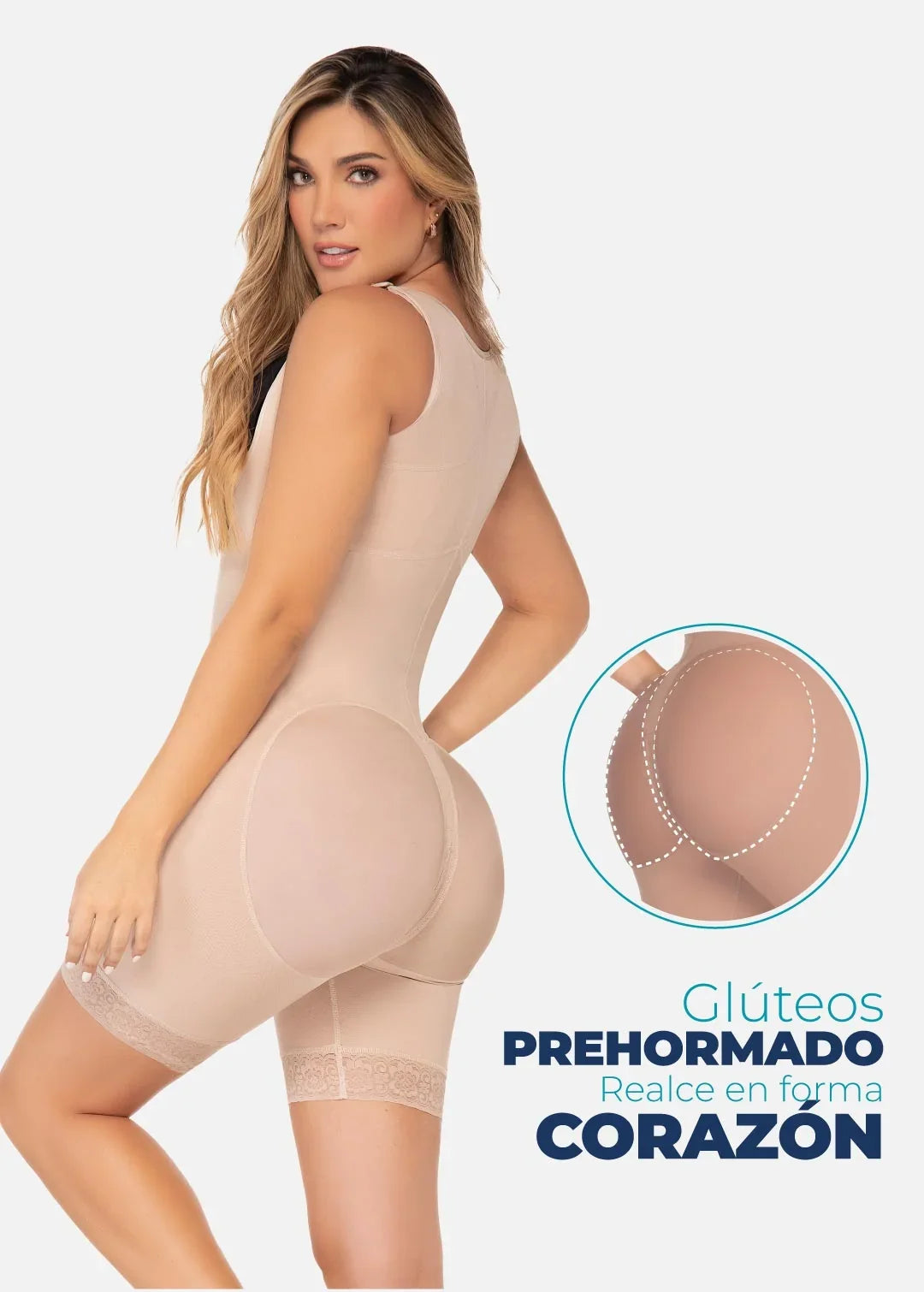 Open-Bust Full Body Shapewear with Posture Support & Butt Lift