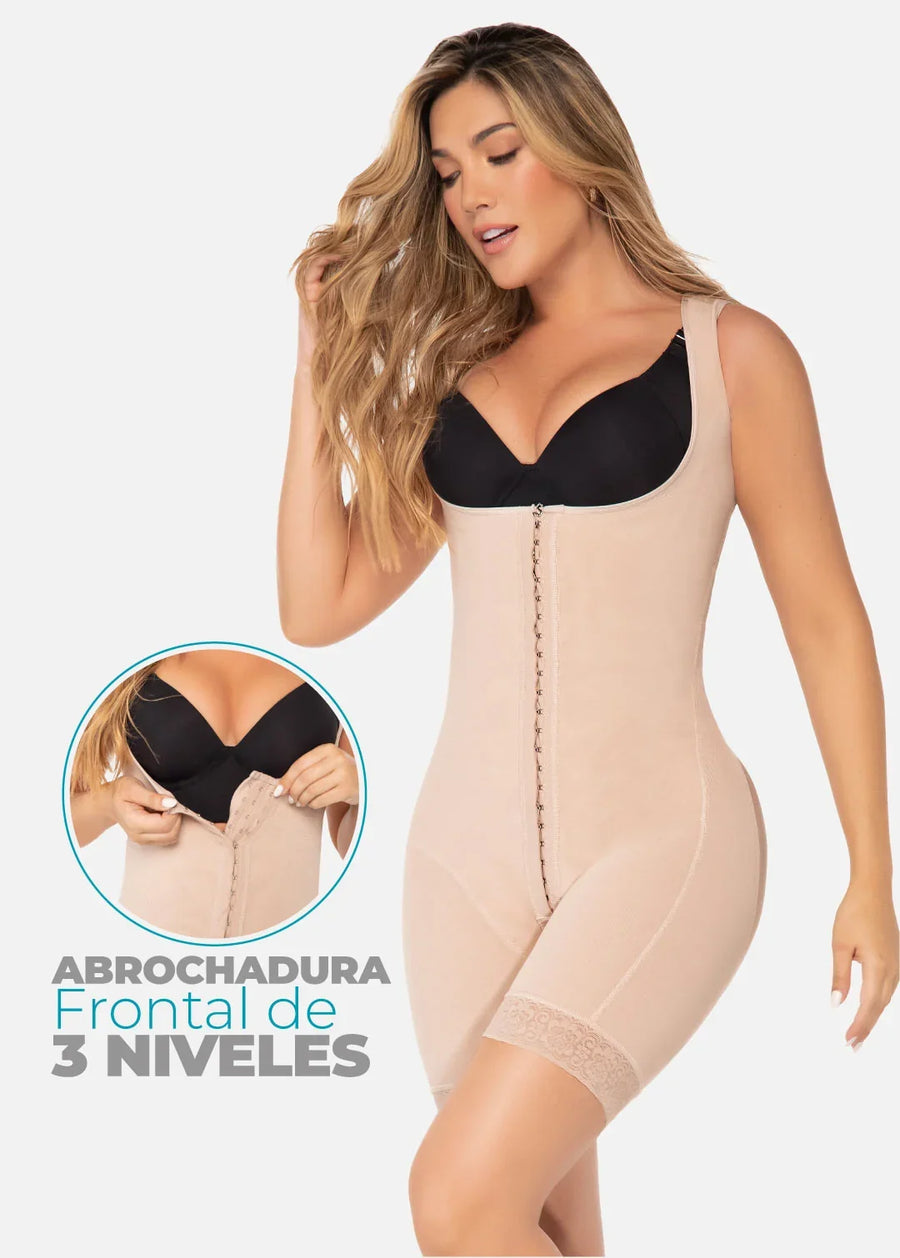 Open-Bust Full Body Shapewear with Posture Support & Butt Lift