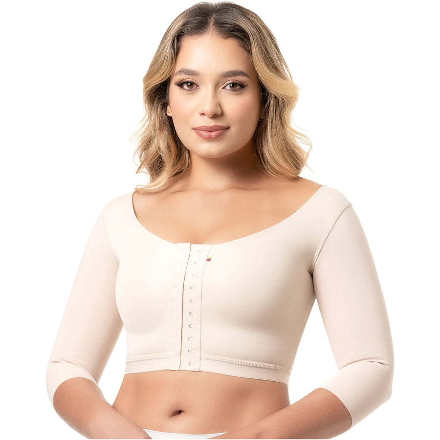 SONRYSE M62BF Post Surgery Bra Posture Corrector Breast Augmentation Recovery Front Closure with Sleeves